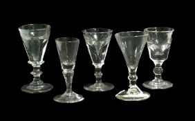 Small quantity of old English drinking glasses to include:- three toastmaster's glasses, with