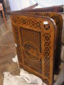 18th/19th century continental marquetry inlaid foldover top card table, the top inlaid in exotic