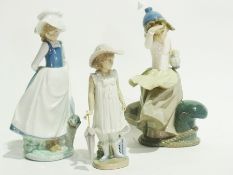 Three Nao porcelain models of young girls