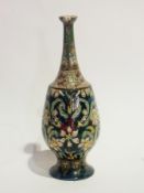 Royal Bonn "Old Dutch" pattern vase with slender neck, tapered body, on circular foot, 29cm high