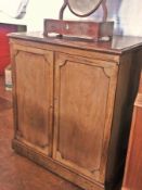 Mahogany cabinet fitted for television, having pair frame panel doors, single drawer to the