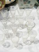 Quantity of trumpet-shaped cut glass wine glasses (15)