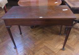 19th century mahogany circular breakfast table on panelled column, concave triangular base, scroll