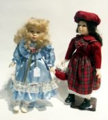 A quantity of modern bisque and other dolls (1 box)