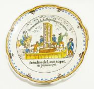 French faience plate commemorating the January 1793 execution of Louis and the French Revolution,