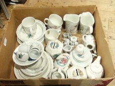 Quantity Wedgwood Beatrix Potter children's pottery including baby bowls, mugs, money box, etc.