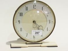 A Smiths eight day mantel clock, in 1950's stylised case, height 18cms
