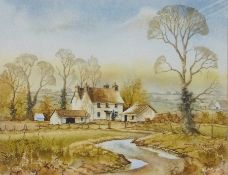 Three watercolour drawings
Andrew Findlay 
Cottage and barn scenes, 26cm x 35cm and 13cm x 16.5cm,