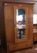 Edwardian inlaid mahogany dressing table with two dual drawers, two short and one long drawer