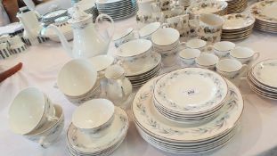 Mayfair china tea and coffee service having blue and grey floral borders