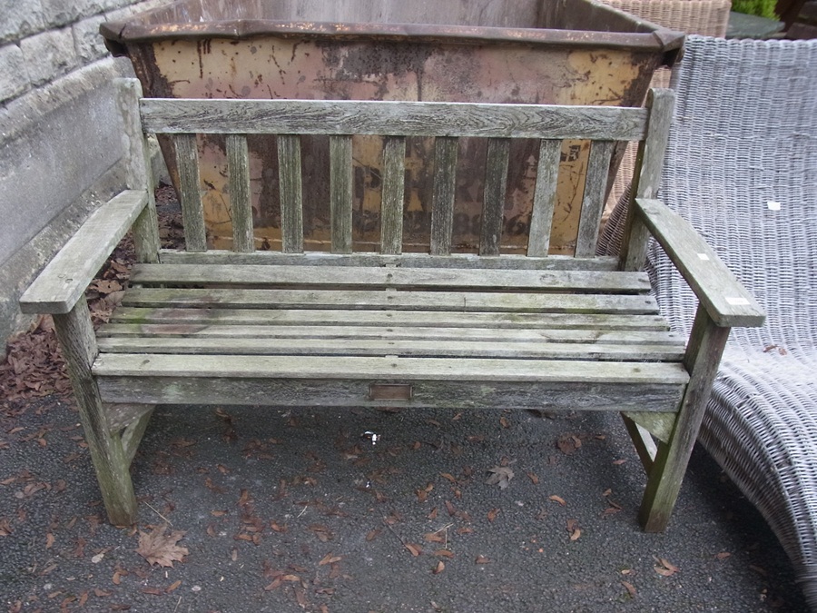 A wooden garden seat