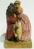 Agatha Walker wax over plaster figure group of man and woman, inscribed on base "Without Disguise