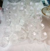 Quantity of cut glass drinking glasses to include:- wines, tumblers and sherries (25)