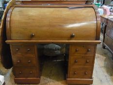 Victorian mahogany cylinder desk, the to