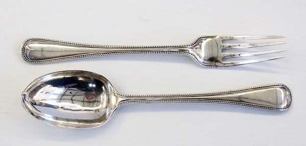 Pair of George III silver fiddle pattern - Image 2 of 3