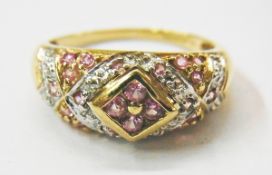 9ct gold gypsy-set pink sapphire ring wi