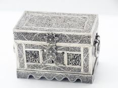 Antique Indian silver filigree casket, p