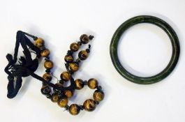 Tiger's eye bead necklace (af) and a dar