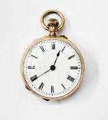 Lady's 14ct gold open-faced pocket watch