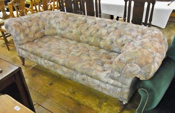 Late Victorian button upholstered Cheste