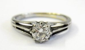 18ct white gold solitaire diamond ring,