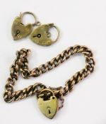 Gold-coloured metal curb link bracelet w