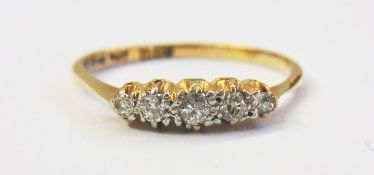 18ct gold five-stone diamond ring