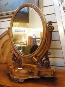 Victorian mahogany toilet mirror, the ov