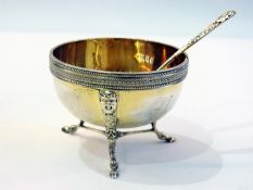 Edwardian silver sugar bowl and matching