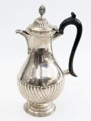 Victorian silver coffee pot, with gadroo