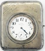 Edwardian silver travelling watch case,