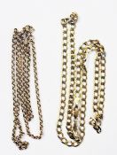Two 9ct gold chain necklaces, 16.5g appr