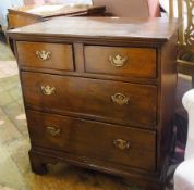 Antique stained fruitwood chest of two s