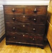 19th century mahogany chest of two short