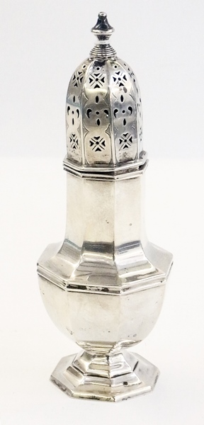 George V sugar caster of octagonal form