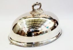 19th century silver plated meat dome, ov