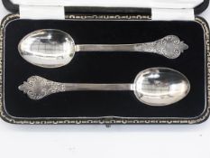 Pair of George V silver spoons, rattail