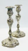 Pair Victorian silver plated candlestick