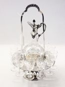 WMF glass and silver plate liqueur set c