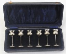 Set of George V six silver small cups, o