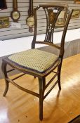 Edwardian inlaid mahogany bedroom chair