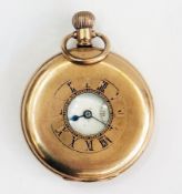 Gold-plated half hunter pocket watch, ha