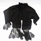 Black crepe Victorian mourning cape, app