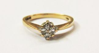9ct gold diamond cluster ring of four sm