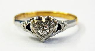 18ct gold and diamond solitaire ring in