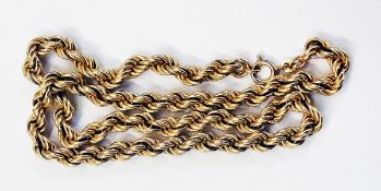 9ct gold rope pattern chain necklace, 18
