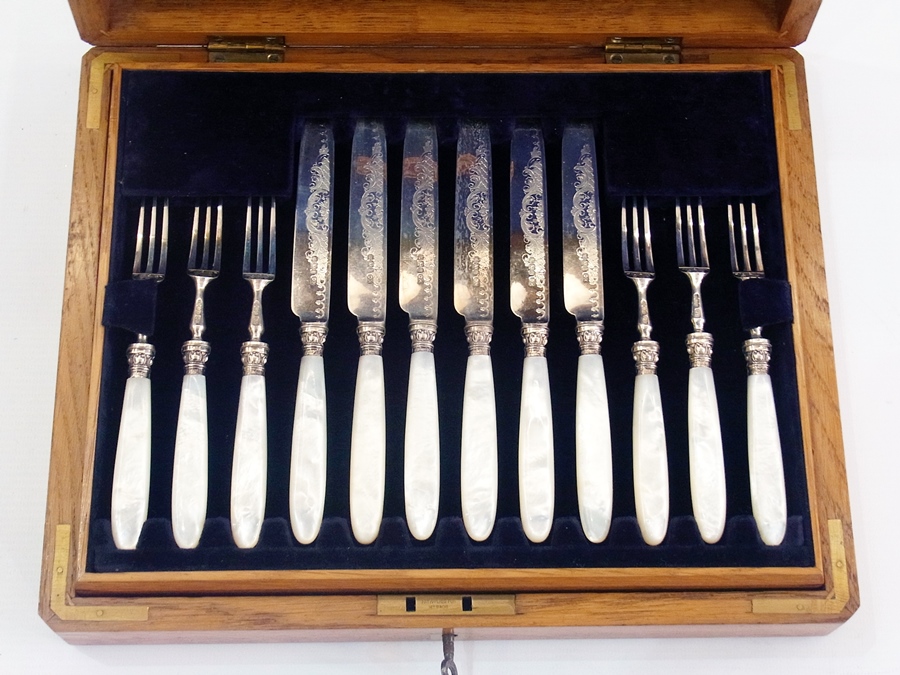 Set of twelve pairs Edwardian mother-of-