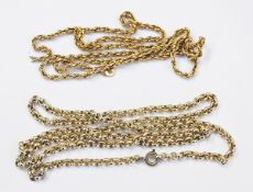 9ct rope chain necklace, another necklac