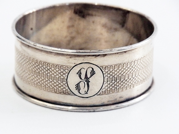 20th century silver napkin ring together - Image 3 of 4