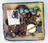 Box of assorted costume jewellery includ